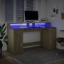 Escritorio con LED madera ingeniería roble Sonoma 160x55x91 cm von , Schreibtische - Ref: Foro24-3309431, Preis: 189,57 €, Ra...