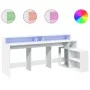 Escritorio con luz LED madera ingeniería blanco 200x104x91 cm von , Schreibtische - Ref: Foro24-3309465, Preis: 198,95 €, Rab...