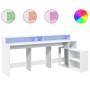 Escritorio con luz LED madera ingeniería blanco 200x104x91 cm von , Schreibtische - Ref: Foro24-3309465, Preis: 202,06 €, Rab...