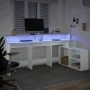 Escritorio con luz LED madera ingeniería blanco 200x104x91 cm von , Schreibtische - Ref: Foro24-3309465, Preis: 198,95 €, Rab...