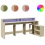 Escritorio con LED madera ingeniería roble Sonoma 200x104x91 cm by , Desks - Ref: Foro24-3309467, Price: 171,57 €, Discount: %