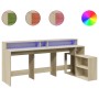 Escritorio con LED madera ingeniería roble Sonoma 200x104x91 cm by , Desks - Ref: Foro24-3309467, Price: 174,74 €, Discount: %