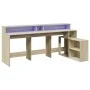 Escritorio con LED madera ingeniería roble Sonoma 200x104x91 cm by , Desks - Ref: Foro24-3309467, Price: 171,57 €, Discount: %