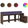 Escritorio con LED madera ingeniería marrón roble 200x104x91 cm von , Schreibtische - Ref: Foro24-3309471, Preis: 197,80 €, R...