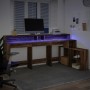 Escritorio con LED madera ingeniería marrón roble 200x104x91 cm von , Schreibtische - Ref: Foro24-3309471, Preis: 202,25 €, R...