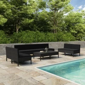 10-piece garden furniture set and black synthetic rattan cushions by vidaXL, Garden sets - Ref: Foro24-3056979, Price: 713,71...