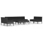 10-teiliges Gartenmöbel-Set und schwarze synthetische Rattankissen von vidaXL, Gartensets - Ref: Foro24-3056979, Preis: 713,7...