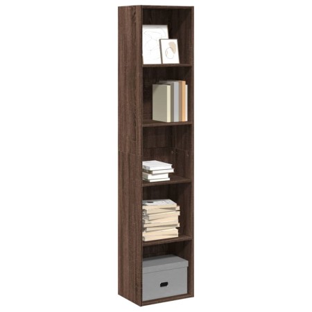 Estantería madera de ingeniería marrón roble 40x30x189 cm by , Bookcases and shelves - Ref: Foro24-857891, Price: 62,71 €, Di...