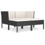 4-piece garden furniture set and black synthetic rattan cushions by vidaXL, Garden sets - Ref: Foro24-3056966, Price: 335,27 ...