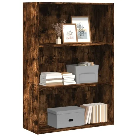 Estantería madera de ingeniería roble ahumado 80x30x114 cm de , Librerías y estanterías - Ref: Foro24-857935, Precio: 54,47 €...