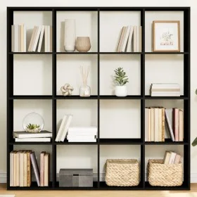 Estantería librería madera ingeniería negra 137,5x29x137,5 cm by , Bookcases and shelves - Ref: Foro24-3310290, Price: 153,56...