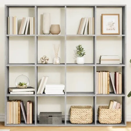 Estantería madera de ingeniería gris hormigón 137,5x29x137,5 cm von , Bücherregale und Regale - Ref: Foro24-3310292, Preis: 1...