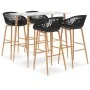 Hoher Tisch und Barhocker 5 Stück schwarz und weiß von vidaXL, Möbelsets für Küchen und Esszimmer - Ref: Foro24-3057434, Prei...