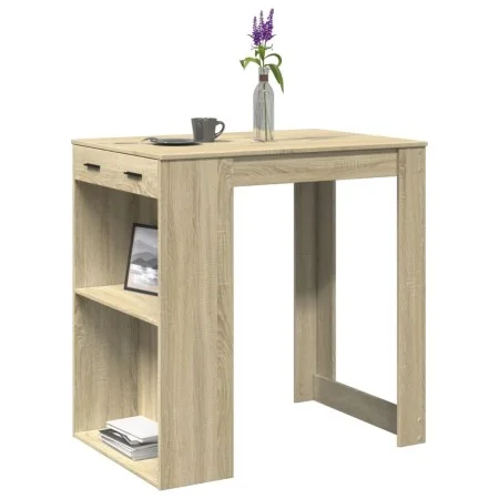 Mesa alta de bar madera ingeniería roble Sonoma 102x70x103,5 cm by , Kitchen and dining tables - Ref: Foro24-3309323, Price: ...