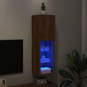 Mueble para TV con luces LED roble artesanal 30,5x30x102 cm by , TV Furniture - Ref: Foro24-857678, Price: 50,92 €, Discount: %
