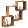 Mueble de pared madera ingeniería madera envejecida 78x18x71 cm by , Shelves and shelves - Ref: Foro24-854812, Price: 27,59 €...