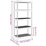 Estantería de 5 niveles PP negro 93,5x45,5x194,5 cm von , Industrieregale - Ref: Foro24-4007261, Preis: 116,39 €, Rabatt: %