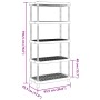 Estantería de 5 niveles PP negro 93,5x45,5x194,5 cm von , Industrieregale - Ref: Foro24-4007261, Preis: 118,07 €, Rabatt: %