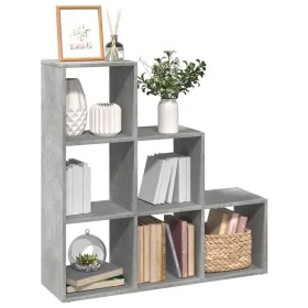 Librería divisor 3 niveles madera gris hormigón 99x29x99 cm by , Bookcases and shelves - Ref: Foro24-857961, Price: 61,29 €, ...