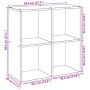 Librería divisora madera gris hormigón 69,5x29x69,5 cm von , Bücherregale und Regale - Ref: Foro24-858006, Preis: 41,75 €, Ra...