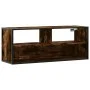 Mueble TV metal y madera contrachapada roble humo 100x31x39,5cm de , Muebles TV - Ref: Foro24-848936, Precio: 45,77 €, Descue...