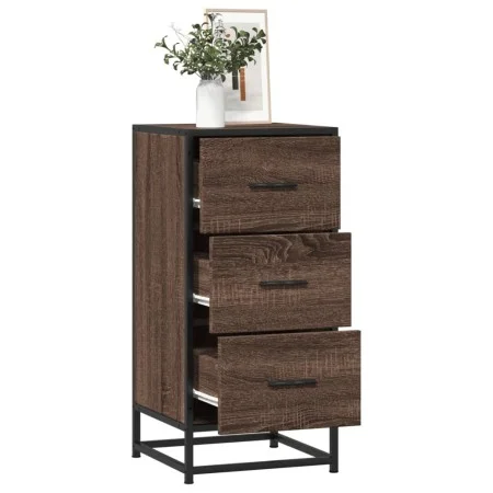 Aparador madera ingeniería y metal marrón roble 35,5x35x76 cm by , Sideboards - Ref: Foro24-848948, Price: 61,43 €, Discount: %