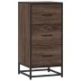 Aparador madera ingeniería y metal marrón roble 35,5x35x76 cm by , Sideboards - Ref: Foro24-848948, Price: 61,43 €, Discount: %