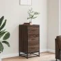 Aparador madera ingeniería y metal marrón roble 35,5x35x76 cm by , Sideboards - Ref: Foro24-848948, Price: 61,43 €, Discount: %