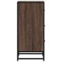 Aparador madera ingeniería y metal marrón roble 35,5x35x76 cm by , Sideboards - Ref: Foro24-848948, Price: 62,27 €, Discount: %