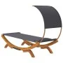 Lounger with anthracite gray curved wood canopy 100x200x126cm by vidaXL, Outdoor beds - Ref: Foro24-313946, Price: 142,01 €, ...