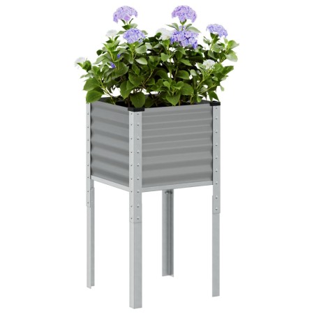 Jardinera de acero gris 45x45x88 cm von , Töpfe und Pflanzgefäße - Ref: Foro24-4008964, Preis: 29,06 €, Rabatt: %