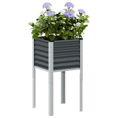 Jardinera de acero gris antracita 45x45x88 cm von , Töpfe und Pflanzgefäße - Ref: Foro24-4008966, Preis: 29,06 €, Rabatt: %