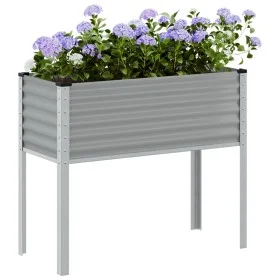 Jardinera de acero gris 100x41x90 cm by , Pots and planters - Ref: Foro24-4008970, Price: 45,76 €, Discount: %