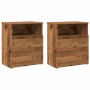 Mesitas de noche 2 uds madera ingeniería envejecida 50x32x60 cm de , Mesitas de noche - Ref: Foro24-856565, Precio: 106,61 €