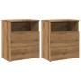 Mesitas noche 2 uds madera ingeniería roble artisan 50x32x60 cm by , Nightstands - Ref: Foro24-856567, Price: 131,87 €, Disco...