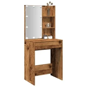 Tocador con luces LED madera envejecida 60x40x140 cm de , Mesas - Ref: Foro24-856999, Precio: 95,53 €, Descuento: %
