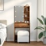 Tocador con luces LED madera envejecida 60x40x140 cm de , Mesas - Ref: Foro24-856999, Precio: 100,38 €, Descuento: %