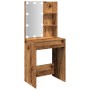 Tocador con luces LED madera envejecida 60x40x140 cm de , Mesas - Ref: Foro24-856999, Precio: 100,38 €, Descuento: %