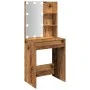 Tocador con luces LED madera envejecida 60x40x140 cm by , Tables - Ref: Foro24-856999, Price: 95,53 €, Discount: %