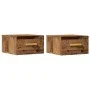 Mesitas de noche de pared 2 uds madera envejecida 35x35x20 cm de , Mesitas de noche - Ref: Foro24-857064, Precio: 50,76 €, De...