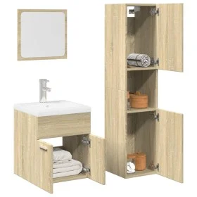 Juego de muebles de baño 4 pzas contrachapada roble Sonoma von , Badezimmermöbel - Ref: Foro24-3325004, Preis: 172,03 €, Raba...