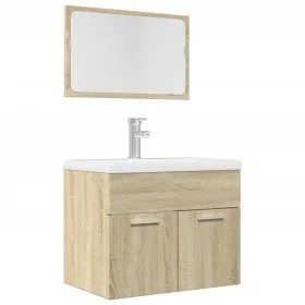 Set de muebles de baño 2 pzas madera contrachapada roble Sonoma von , Badezimmermöbel - Ref: Foro24-856372, Preis: 68,50 €, R...