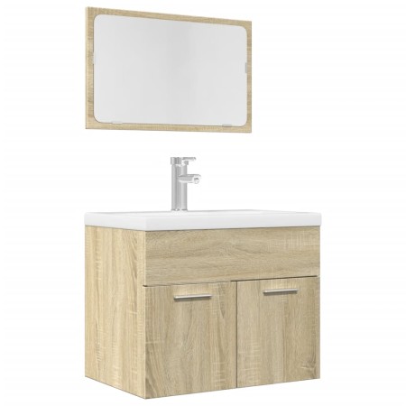 Set de muebles de baño 2 pzas madera contrachapada roble Sonoma by , Bathroom furniture - Ref: Foro24-856372, Price: 70,77 €,...