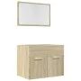 Set de muebles de baño 2 pzas madera contrachapada roble Sonoma by , Bathroom furniture - Ref: Foro24-856372, Price: 68,50 €,...