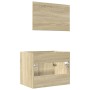 Set de muebles de baño 2 pzas madera contrachapada roble Sonoma by , Bathroom furniture - Ref: Foro24-856372, Price: 70,77 €,...