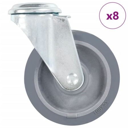 Drehbare Räder mit Loch für Bolzen 8 Stück 100 mm von , Materialhandhabung - Ref: Foro24-277861, Preis: 50,25 €, Rabatt: %