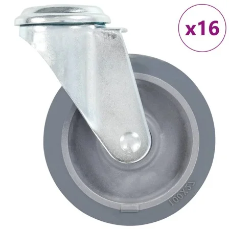 Swivel wheels with pin hole 16 units 100 mm by , Material handling - Ref: Foro24-277863, Price: 85,80 €, Discount: %