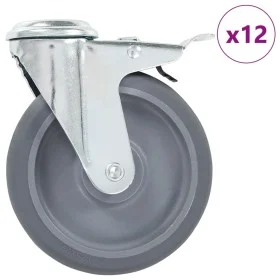 Swivel wheels with pin hole 12 units 125 mm by , Material handling - Ref: Foro24-277877, Price: 91,13 €, Discount: %