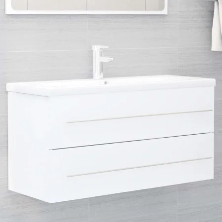 Waschbeckenunterschrank aus weißem Sperrholz 100x38,5x48 cm. von , Badezimmermöbel - Ref: Foro24-804719, Preis: 65,91 €, Raba...