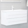 Armario para lavabo madera contrachapada blanco 100x38,5x48 cm